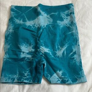 Blue Tie-Dye Biker Shorts